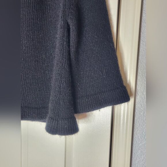 Silvia Novelli L Black WOOLALPACABlend 3/4SlvKnit Pockets Buttons WomenCardigan - Picture 10 of 10